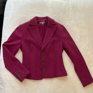 Ann Taylor Buttoned Suit Jacket/Blazer - Burgundy Color